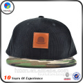 high quality adult corduroy sports cap with leather patch